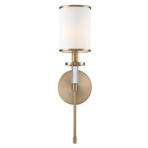 Crystorama Hatfield 19 Inch Wall Sconce in Vibrant Gold with Crystal Accents Crystals