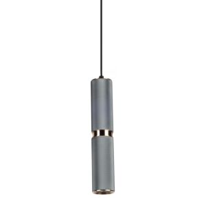 Cicada 1-Light Pendant in Knurled Light Grey With Aged Brass Accents