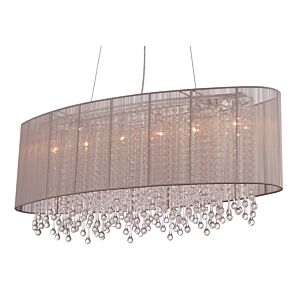 Beverly Dr 6-Light Chandelier in Taupe Silk String