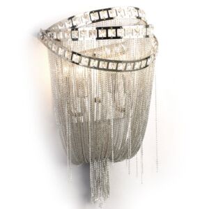 Wilshire Blvd. 2-Light Wall Sconce in Polish Nickel with Crystal