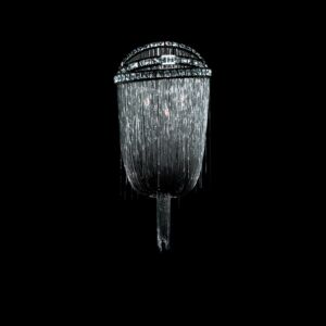 Wilshire Blvd 4-Light Wall Sconce in Black Chrome with Smoke Crystal
