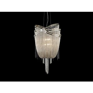 Wilshire Blvd. 4-Light Chandelier in Polish Nickel with Crystal