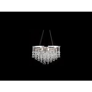 Hollywood Blvd. 9-Light Chandelier in Polish Nickel with Clear Glass Tear Drops