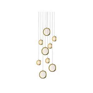 Bottega 9-Light LED Pendant in Polished Brass