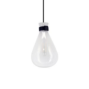 Del Mar 1-Light Pendant in White with Clear