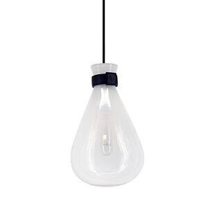 Del Mar 1-Light Pendant in White with Clear