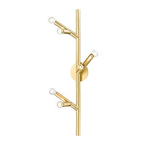 The Oaks 6-Light Wall Sconce in Brushed Brass