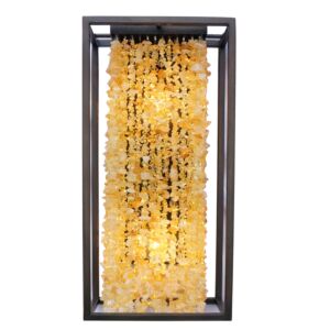 Soho 1-Light Wall Sconce in Dark Bronze With Natural Citrine Nuggets
