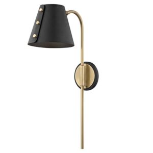 Mitzi Meta 22 Inch Wall Sconce in Aged Brass and Black