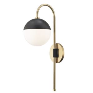 Mitzi Renee 20 Inch Wall Sconce in Aged Brass and Black