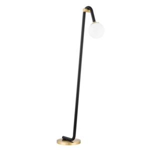  Wilt Floor Lamp in Aged Brass and Black