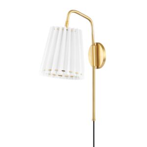 Demi 1-Light Wall Sconce in Aged Brass