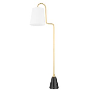 Jaimee 1-Light Floor Lamp in Aged Brass