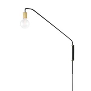 Becca 1-Light Wall Sconce in Aged Brass with Soft Black