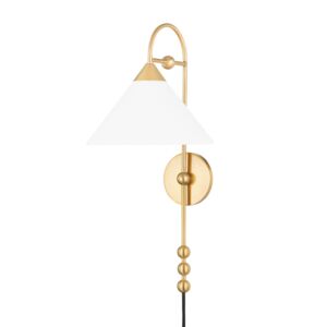 Sang 1-Light Wall Sconce in Aged Brass