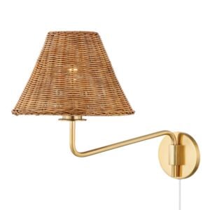 Issa 1-Light Wall Sconce in Aged Brass