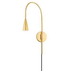 Jenica 1-Light Wall Sconce in Aged Brass