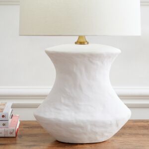 Bone 1-Light Table Lamp in Matte White Ceramic