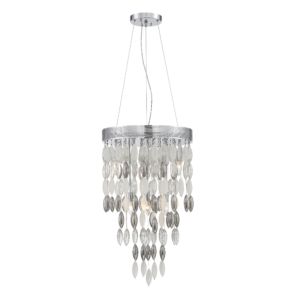 Hudson Chandelier in Polished Chrome with Frosted, Silver & Clear Glass Beads Crystals