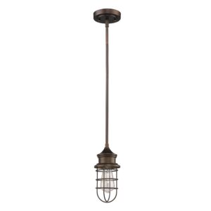 Virginia 1-Light Oil-Rubbed Bronze Pendant With Wire Cage Shade
