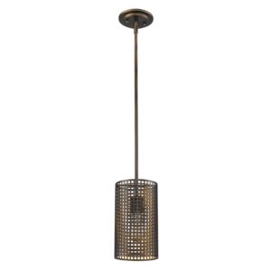 Loft 1-Light Oil-Rubbed Bronze Pendant With Wire Shade