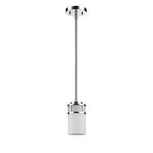 Alexis 1-Light Polished Nickel Pendant With Etched Glass Shade