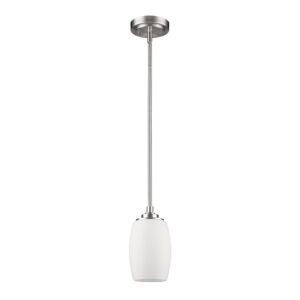 Sophia 1-Light Satin Nickel Pendant With Frosted Glass Shade