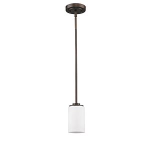 Addison 1-Light Oil-Rubbed Bronze Pendant With Etched Glass Shade