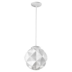 Nova 1-Light White Mini Pendant With Geometric Globe Shade