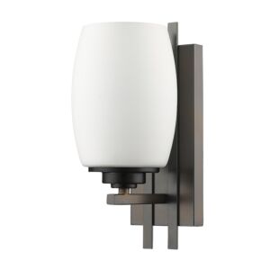 Sophia 1-Light Oil-Rubbed Bronze Sconce With Frosted Glass Shade