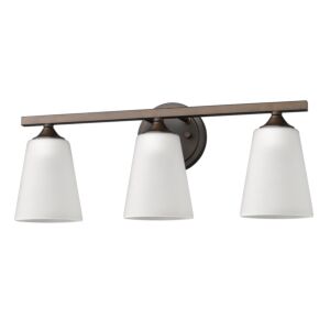 Zoey 3-Light Oil-Rubbed Bronze Vanity Lights With Frosted Glass Shades