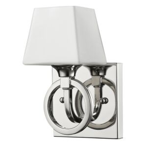 Josephine 1-Light Polished Nickel Sconce With Etched Glass Shade