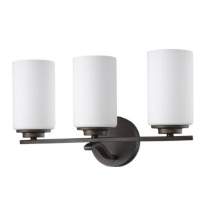 Poydras 3-Light Oil-Rubbed Bronze Vanity Light With Etched Glass Shades