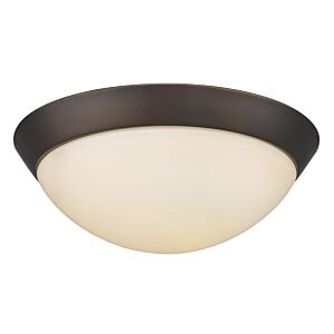18-Watt Oil-Rubbed Bronze Integrated Led Flush Mount With Frosted Glass