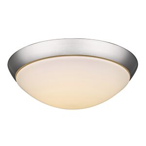 18-Watt Satin Nickel Integrated Led Flush Mount With Frosted Glass