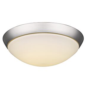 22-Watt Satin Nickel Integrated Led Flush Mount With Frosted Glass
