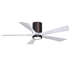 Irene 6-Speed DC 52" Ceiling Fan w/ Integrated Light Kit in Brushed Bronze with Matte White blades