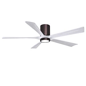 Irene 6-Speed DC 60" Ceiling Fan w/ Integrated Light Kit in Brushed Bronze with Matte White blades