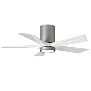 Irene 6-Speed DC 42" Ceiling Fan w/ Integrated Light Kit in Brushed Nickel with Matte White blades