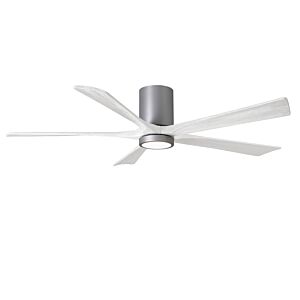 Irene 6-Speed DC 60" Ceiling Fan w/ Integrated Light Kit in Brushed Nickel with Matte White blades