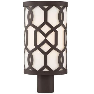 Libby Langdon for Crystorama Jennings 17 Inch Outdoor Post Light in Dark Bronze