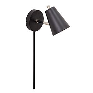 House of Troy Kirby 6.25 Inch LED Wall Lamp in Black/Satin Nickel