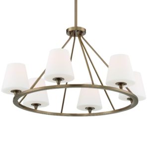 Crystorama Keenan 6 Light 18 Inch Chandelier in Vibrant Gold