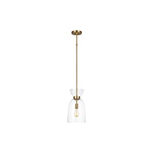 Londyn 1-Light Pendant in Burnished Brass with Clear Glass