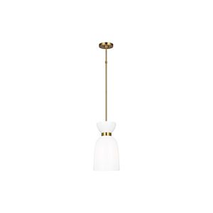 Londyn 1-Light Pendant in Burnished Brass with Milk White Glass