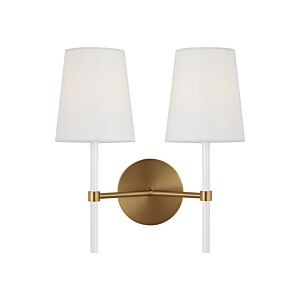 Monroe 2-Light Wall Sconce in Burnished Brass