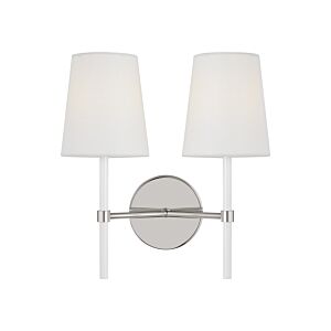 Monroe 2-Light Wall Sconce in Polished Nickel