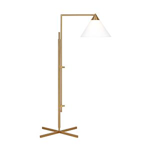 Franklin 1-Light Floor Lamp in Burnished Brass