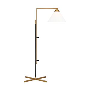 Franklin 1-Light Floor Lamp in Burnished Brass with Deep Bronze