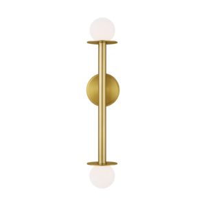 Visual Comfort Studio Nodes 2-Light Wall Sconce in Burnished Brass by Kelly Wearstler
